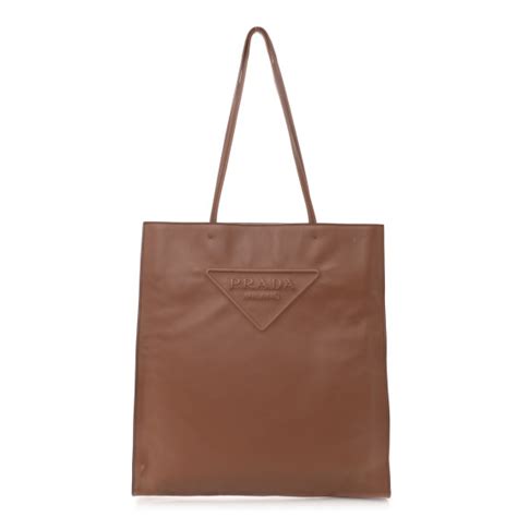 PRADA Soft Calfskin Tote Cognac 1510908 